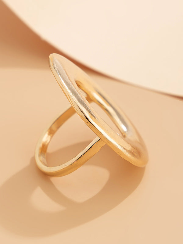 Normcore Geometric Hollow Solid Color Rings Accessories