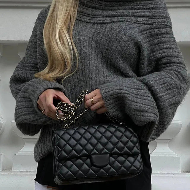 TARUXY Off Shoulders Knitted Sweater Women's Loose Solid Fashion Long Sleeve Pullover High Street Knitwear Sweaters Femme Spring