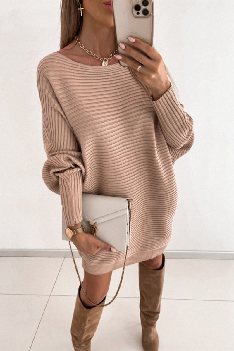 Daily Elegant Solid O Neck One Step Dresses
