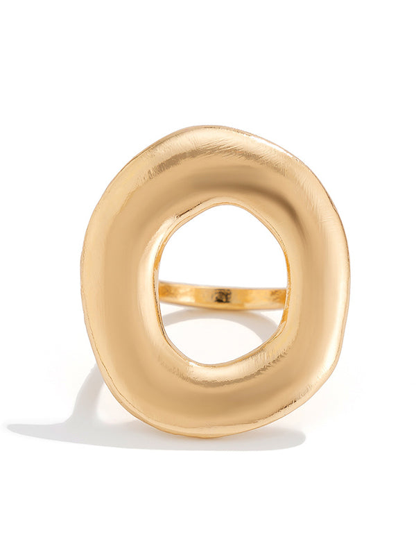 Normcore Geometric Hollow Solid Color Rings Accessories