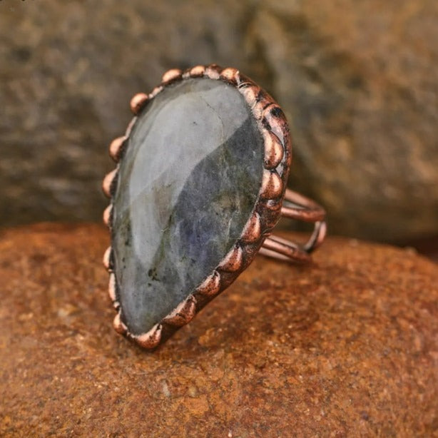 Bronze Labradorite Boho Rings