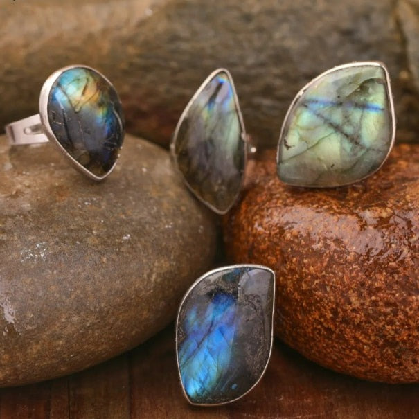 Bronze Labradorite Boho Rings