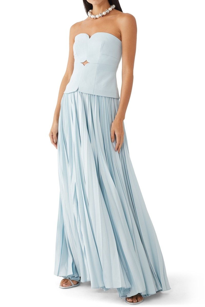 Sweetheart Neck Off-Shoulder Pleated Midi Dress