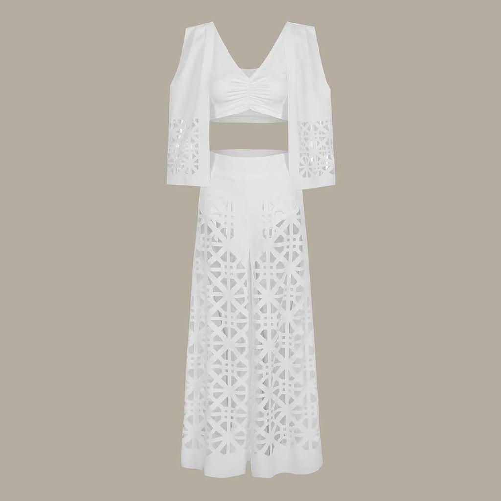 Queena Hollow Out Two-pieces Set