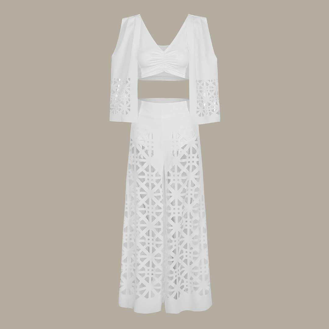 Queena Hollow Out Two-pieces Set
