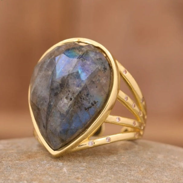 Bronze Labradorite Boho Rings