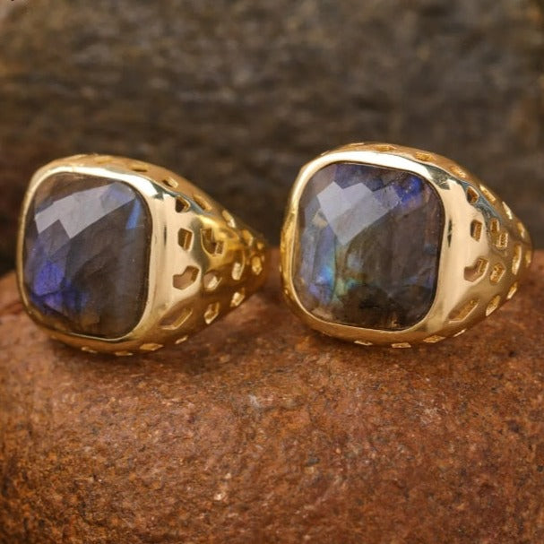 Bronze Labradorite Boho Rings