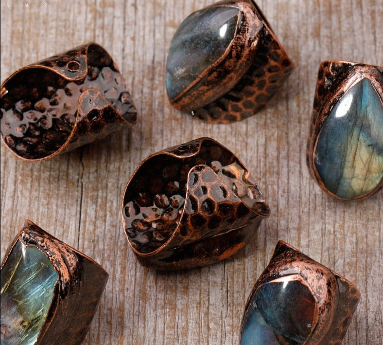 Bronze Labradorite Boho Rings