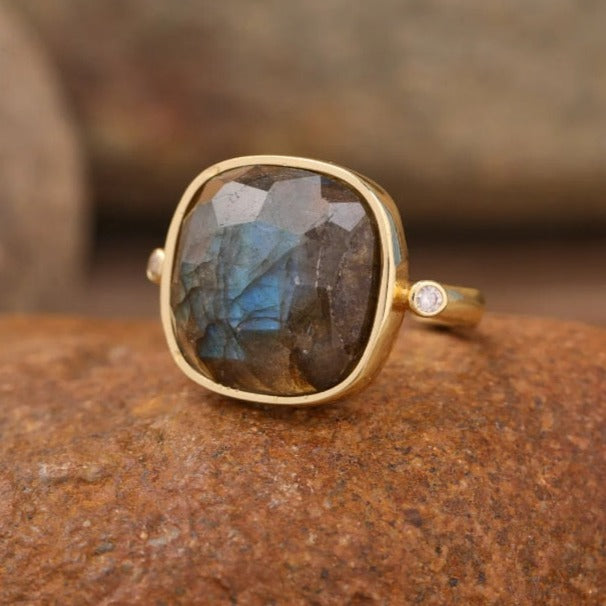 Bronze Labradorite Boho Rings