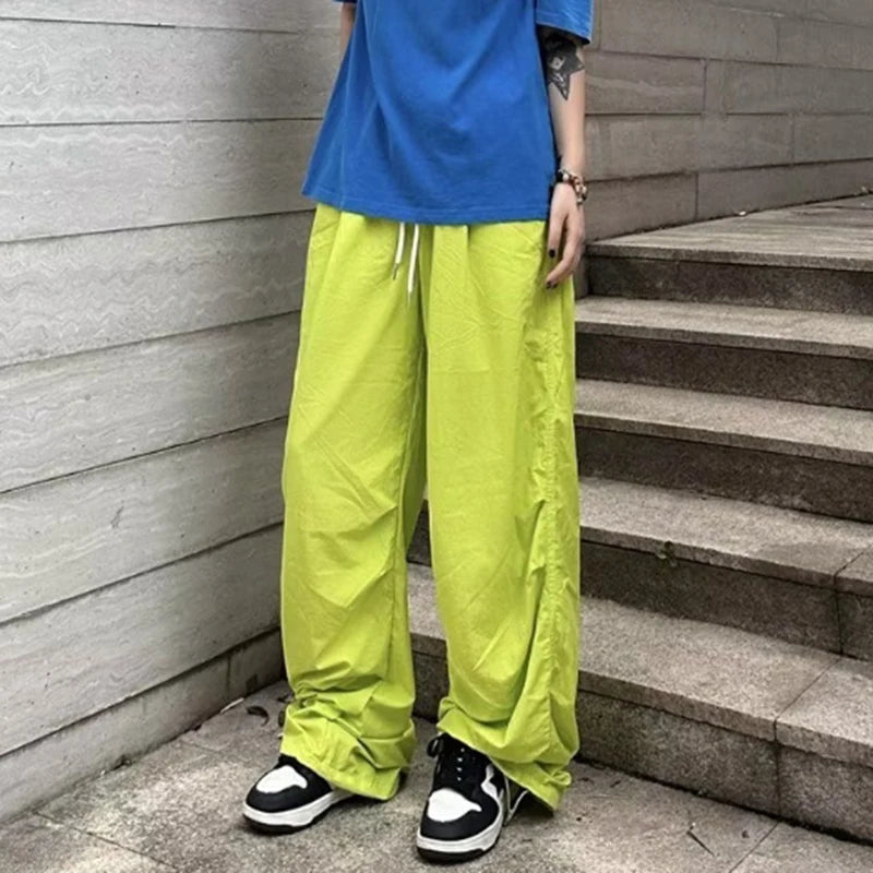 Parachute High Waist Drawstring Wide Leg Pant