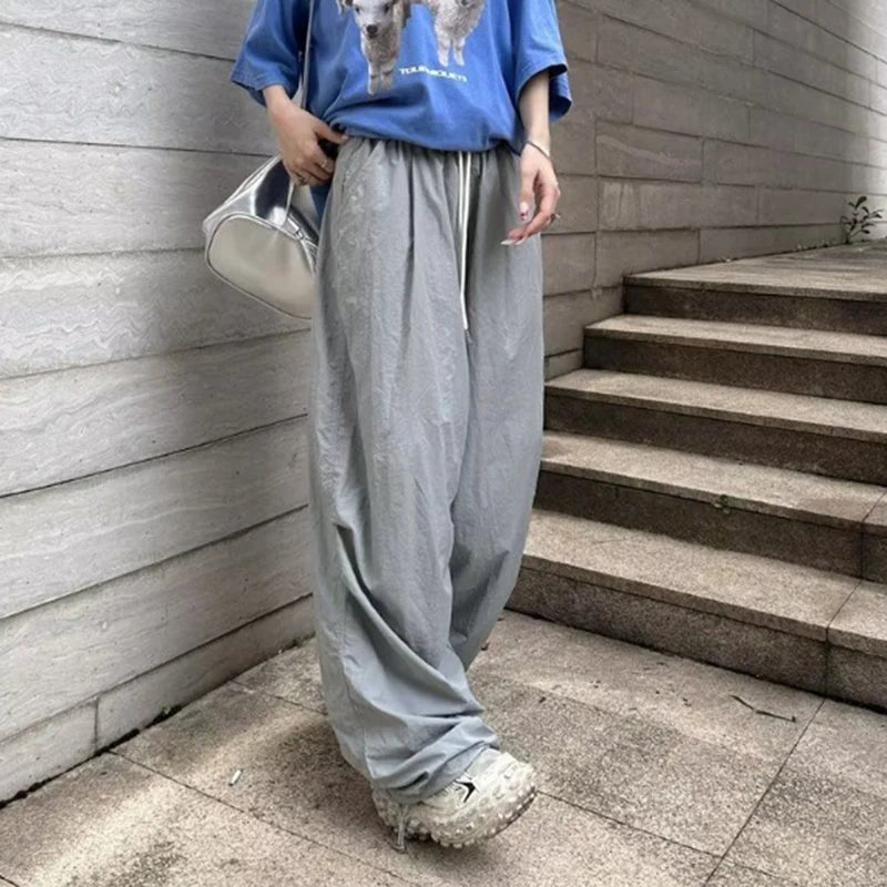 Parachute High Waist Drawstring Wide Leg Pant