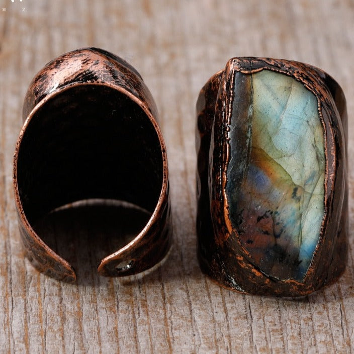 Bronze Labradorite Boho Rings